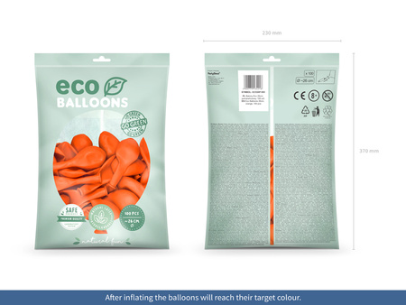Balony Eco 26cm metalizowane, czerwony (1 op. / 100 szt.)