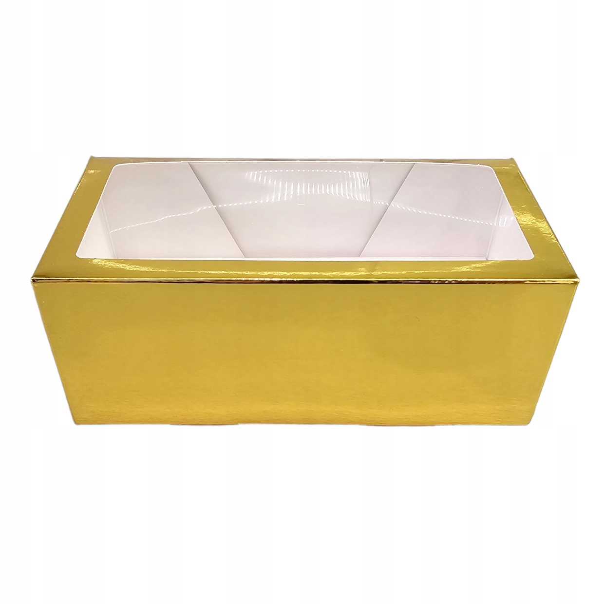 Tekturowe złote pudełko na 2 muffinki - solidna konstrukcja