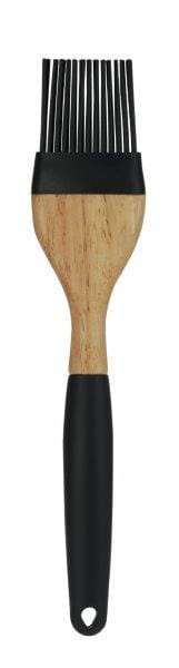 Czarny pędzelek silikonowy Galicja – zbliżenie na silikonową końcówkę i drewnianą rączkę