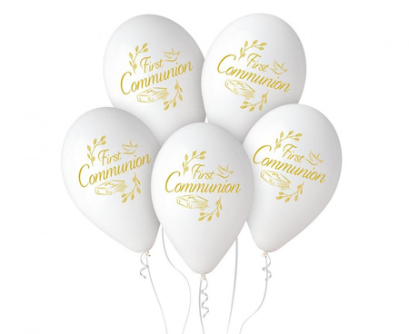 #BL Balony Premium Hel First Communion, 13"/ 5 szt. KK