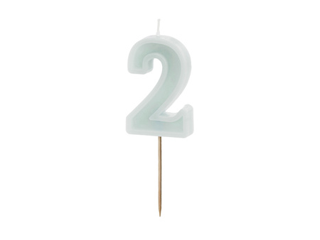 Świeczka urodzinowa Cyfra ''9'', biała konfetti, 5.5cm