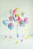 Balon foliowy Cyfra ''6'', 86cm, pastelowy tęczowy