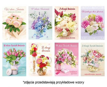 #ZK Laurka z brokatem B6B 117x167 Imieniny zest. 713 Kwiaty - Bukiety, Foto, Mix