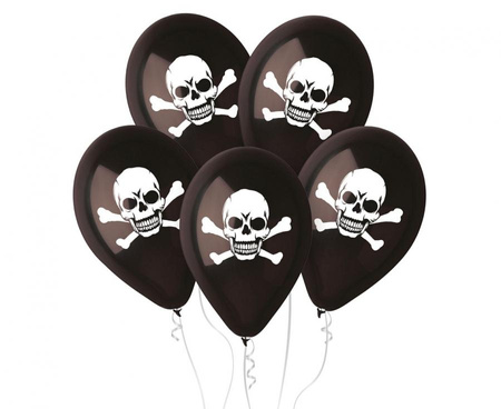 #BL Balony Premium CZASZKA, czarne, 12 cali/ 5 szt. KK