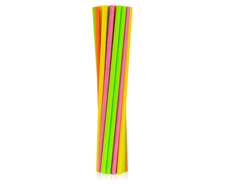 #ZSŁ Rurki (słomki) pap. Fluor mix, 6x197mm / 24 szt.