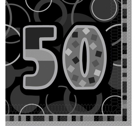 #ZSE Serwetki papierowe Glitz 50, czarne, 3-warstw., 16 szt.