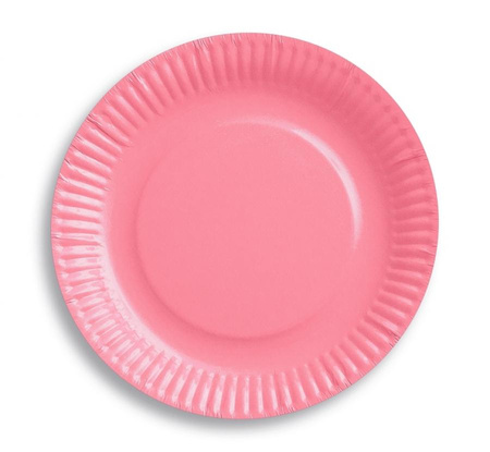 #ZTA_GD Talerzyki pap. jednokolorowe różowe, 18 cm, 6 szt.