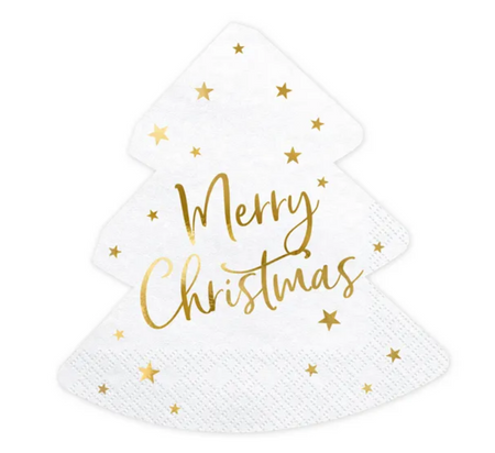 Serwetki Choinka - Merry Christmas, 16x16,5cm Party Deco
