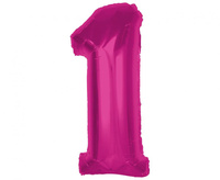#BFC36 Balon foliowy Smart, cyfra 1, różowa, 92 cm  KK