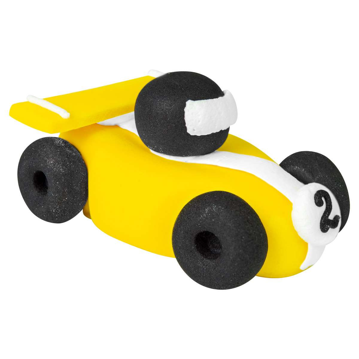 Figurka na tort żółte auto Ditarte widok z góry na nadwozie