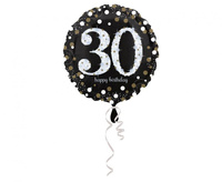 #BFK Balon foliowy 18" Sparkling Birthday 30 okrągły, 43 cm, zapakowany
