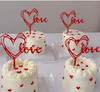 Topper na muffinki tort LOVE 10x11 cm CZERWONY