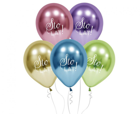 #BL Balony Beauty&Charm Sto Lat (platynowe), 12 cali/ 5 szt.