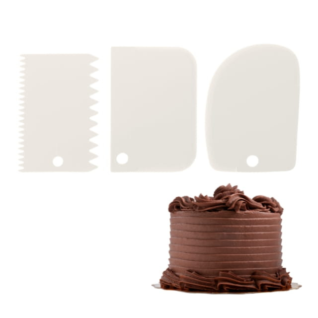 Zestaw 3 białych skrobek cukierniczych Galicja do dekorowania tortów i ciast