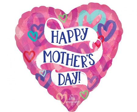 #BFK Balon foliowy 18" MOTHER'S DAY LAYERED HEARTS