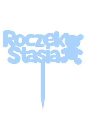 Personalizowany topper na ROCZEK Z MISIEM WZ.I + IMIE DZIECKA