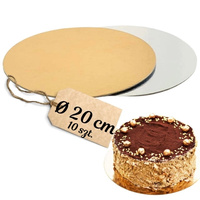 Podkład dwustronny pod ciasto ŚR. 20 cm 10 szt. ZŁOTO - SREBRNY