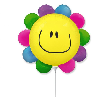 #BFK Balon foliowy 14" FX - Kwiatek (tęczowy), niepakowany