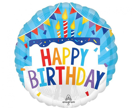 #BFK Balon foliowy 18" CIR - Happy Birthday Tiered Cake