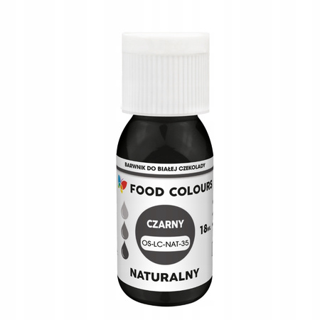 Naturalny barwnik w płynie do mas tłustych i czekolady CZARNY 18ml Food Colours