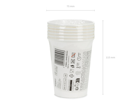 Kubeczki papierowe, biały, 250ml (1 op. / 6 szt.)