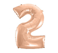 #BFC46 Balon foliowy B&C "Cyfra 2", różowo-złota, 92 cm