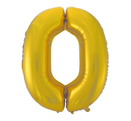 #BFC45 Balon foliowy B&C "Cyfra 0", złota, matowa, 92 cm KK