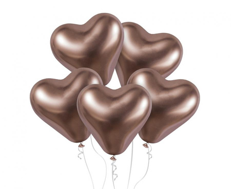#BL Balony CRB12 shiny 12 cali serca - różowo-złote/ 25 szt. KK