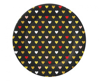 #ZTA_GD Talerzyki papierowe Kolekcja XOXO (czarne), 18 cm/ 6 szt. KK