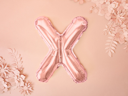 Balon foliowy Litera ''I'', 35cm, różowe złoto