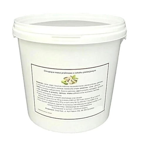 Pralina pistacjowa z herbatnikami croquant 1,5 kg Grejt Kejk w wiaderku