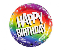 #ZTA Talerzyki papierowe 'Happy Birthday', 23 cm, 10 szt.