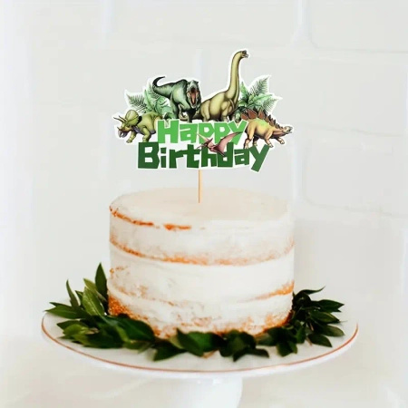 Papierowy topper na tort HAPPY BIRTHDAY DINOZAURY