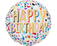 #BFK Balon foliowy 18" SHP -  Happy Confetti Birthday