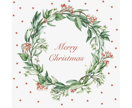 #ZSE Serwetki papierowe Merry Christmas with Wreath, 33x33 cm, 20 szt.