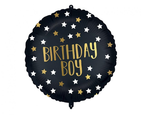#BFK Balon foliowy 18" Black-Gold Birthday Boy Decorata