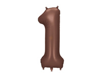 Balon foliowy Cyfra '1', 86cm, mocca