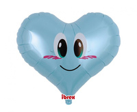 #BFK Balon Ibrex Hel, serce Jelly 14", Smile Angel PL Blue, packed