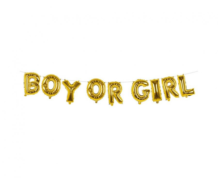 #GB Girlanda z foliowych balonów 'B O Y  O R  G I R L' , 4 m.