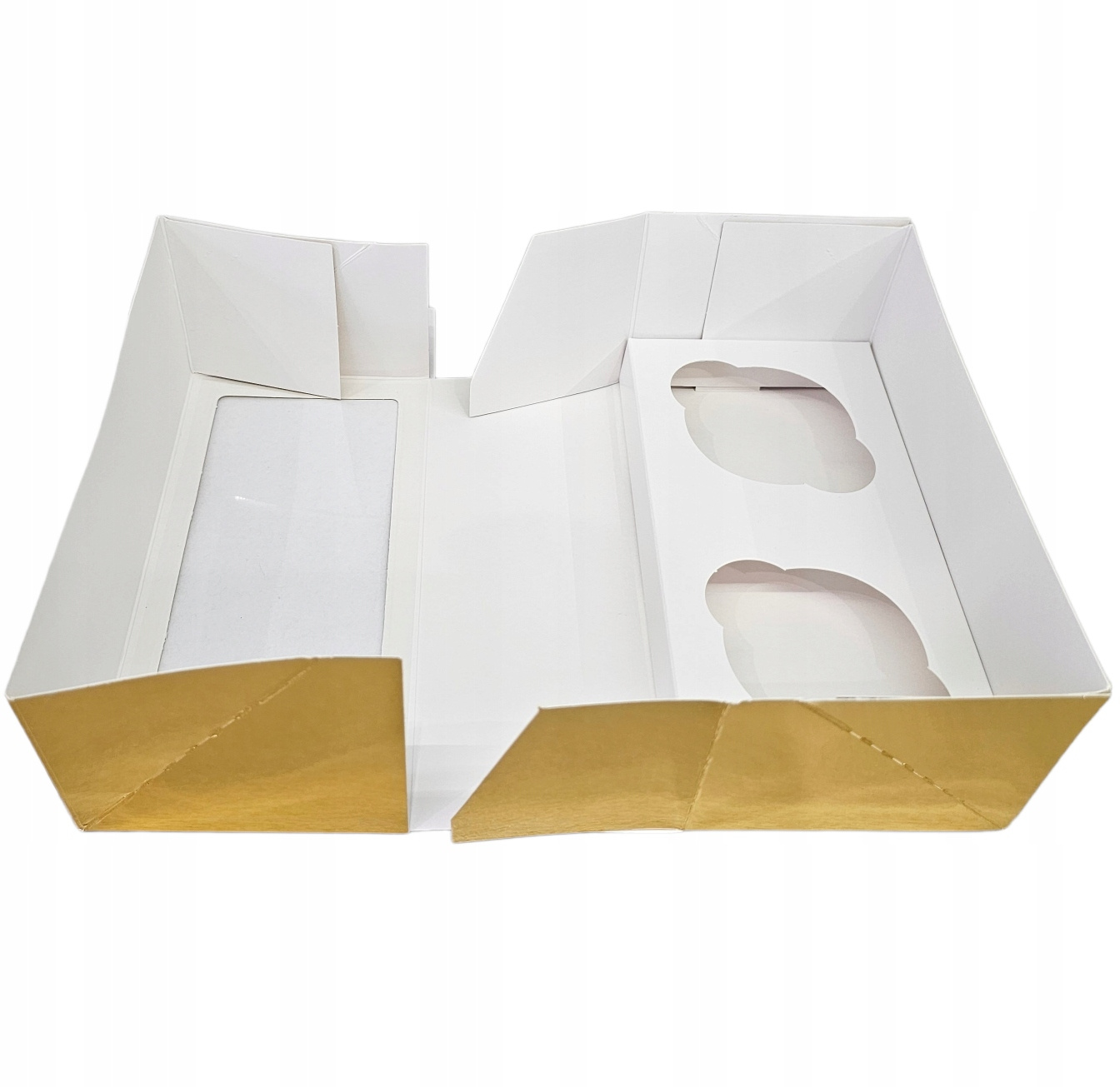 Wkładka stabilizująca w złotym pudełku na 2 muffinki