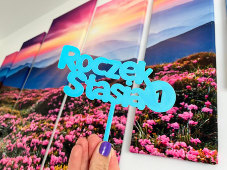 Personalizowany topper na ROCZEK Z JEDYNECZKĄ WZ.II + IMIE DZIECKA + KOLOR