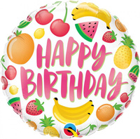#BFK Balon foliowy 18" QL RND Urodzinowe owoce KK