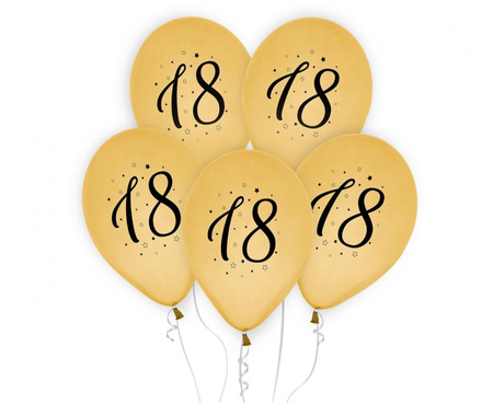 #BL Balony 18, złote, 12 cali/ 5 szt.