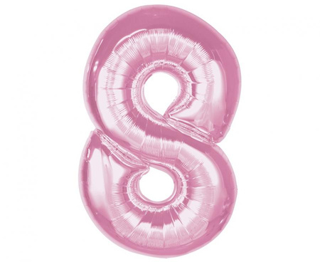 #BFC33 Balon foliowy Smart, cyfra 8, j. różowa, 92 cm  KK