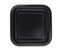 Talerzyki papierowe, czarne, 18 cm, kwadratowe, 16 szt.