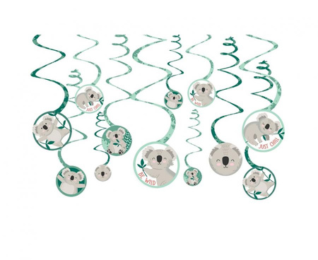 #DEI Dekoracja spiralna papierowa Koala, 12 szt. KK