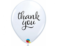 #BL Balon QL 11" z nadr. Thank you, biały/ 25 szt. KK