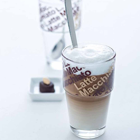 Zestaw 2szklanek z łyżeczkami do Latte Solo - Leonardo