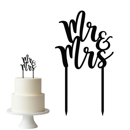 Topper na tort Mr&Mrs 20x12 cm + personalizacja koloru