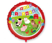 #BFK Balon foliowy 18" "Happy Birthday Farmyard"